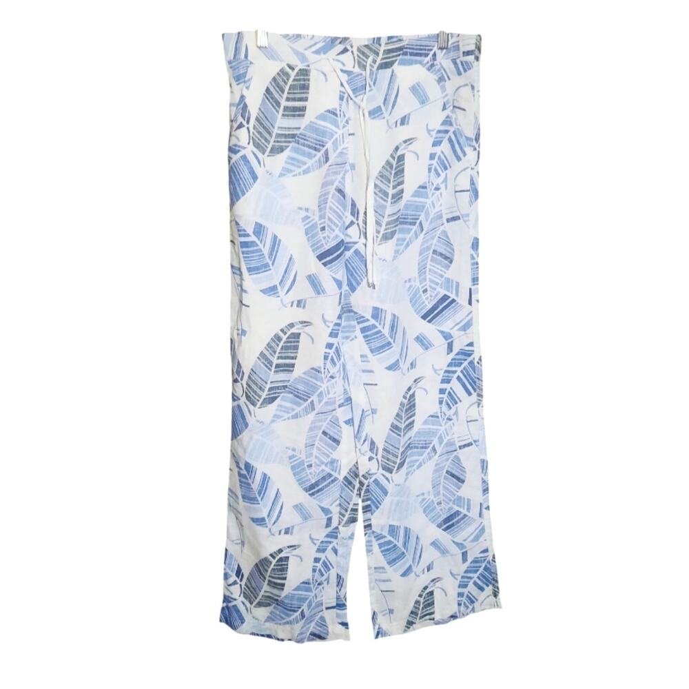 Tommy Bahama Womens 100% Linen Tropical Leaf Pattern Beach Pants Size 4